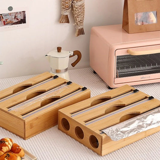 Bamboo Kitchen Wrap Organizer